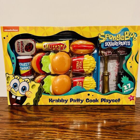 SpongeBob Squarepants Krabby Patty Cook Playset Krusty Krab Nickelodeon 27 Piece - Picture 1 of 8